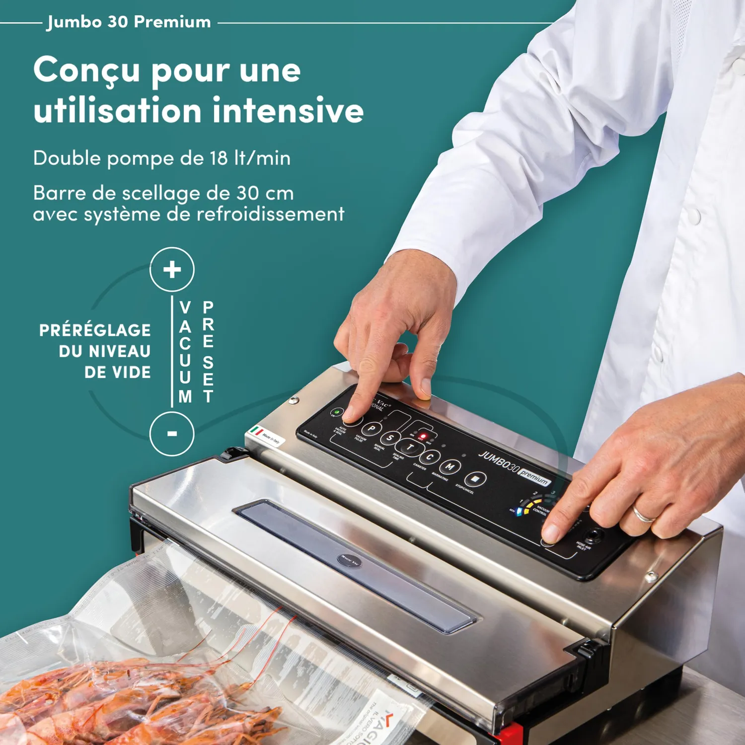 MAGIC VAC Jumbo 30 Premium machine sous vide 30 cm inox