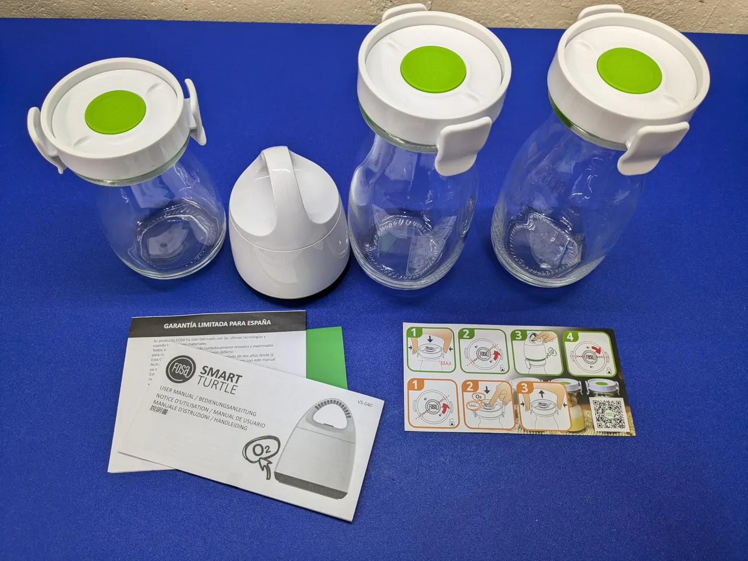 FOSA O2Go carafes sous vide en verre 500 ml et 350 ml, lot de 3