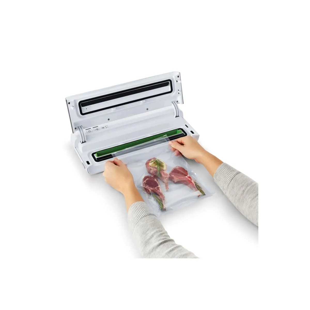 FoodSaver VS0100X machine sous vide compacte argent blanc avec accessoire portatif