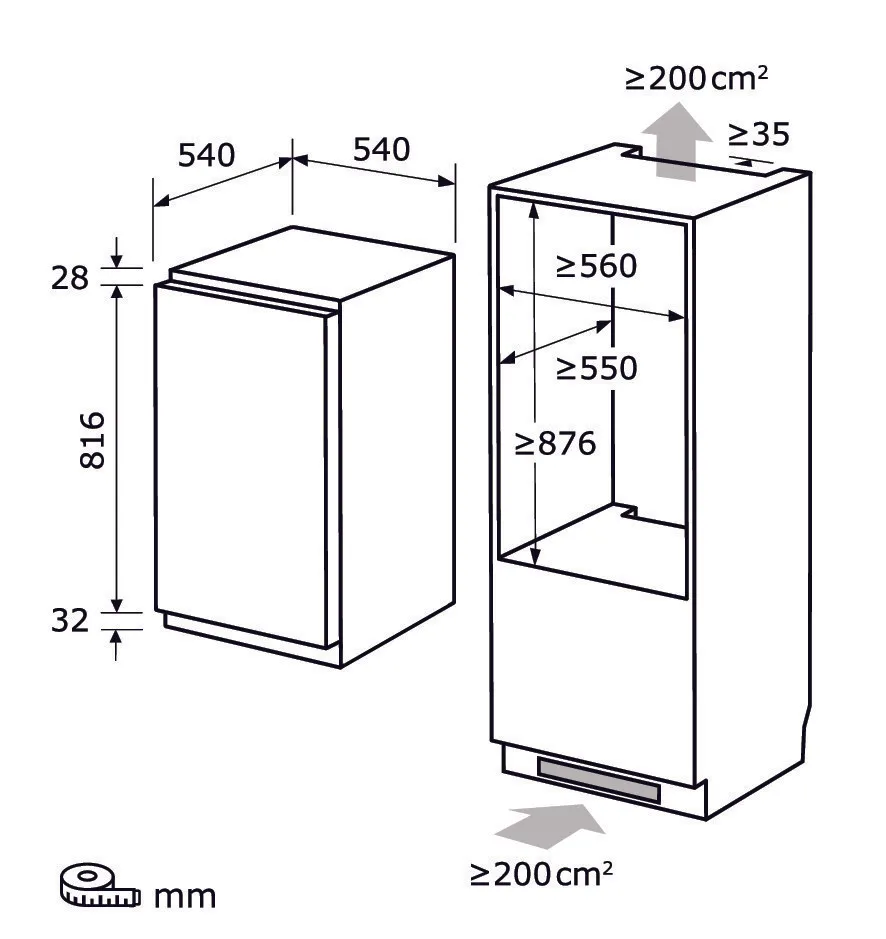 EXQUISIT EKS5131-4-E-040D réfrigérateur encastrable